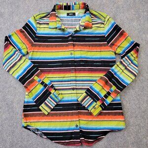 BDG Striped Button Down Shirt Womens Small Multicolor Cotton Southwest